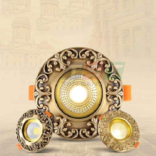 ĐÈN DOWNLIGHT  ÂM TRẦN ĐỒNG-MẠ VÀNG 24K 